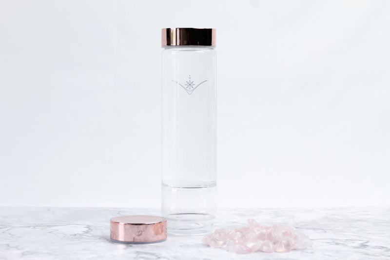 Rose Quartz Crystal Infusion Water Bottle